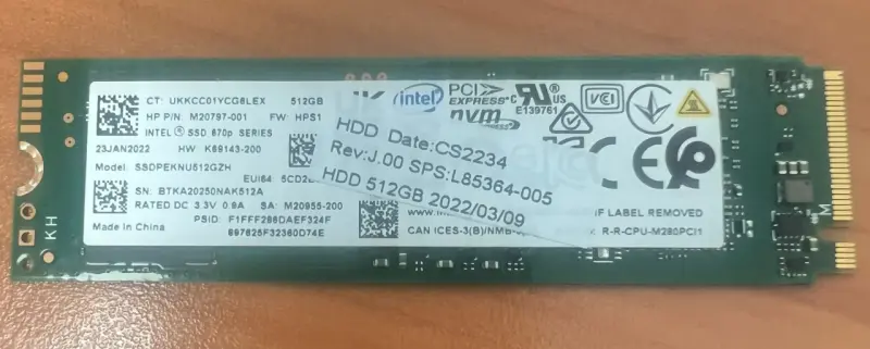 Disco SSD Intel 512GB M.2 NVMe - 1