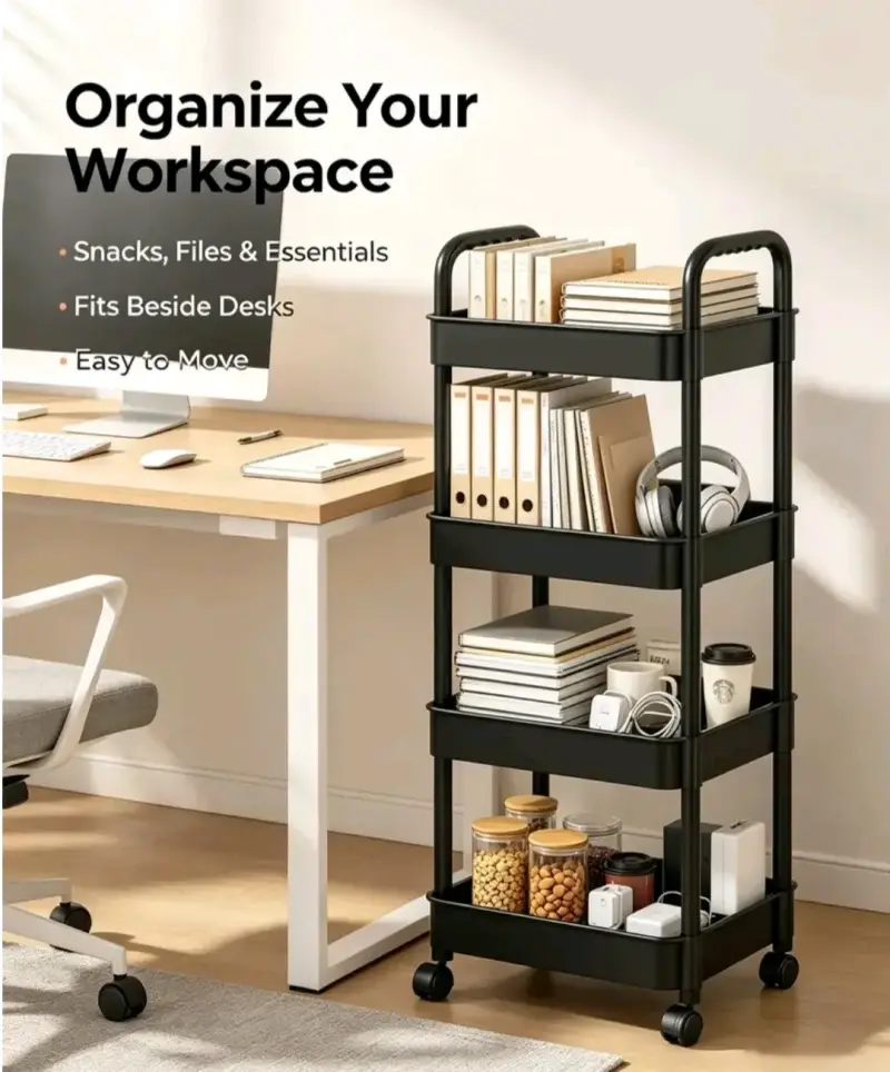 Carro organizador de 4 niveles con ruedas - 3