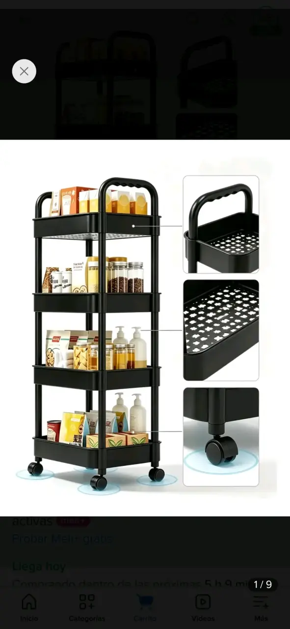 Carro organizador de 4 niveles con ruedas - 4
