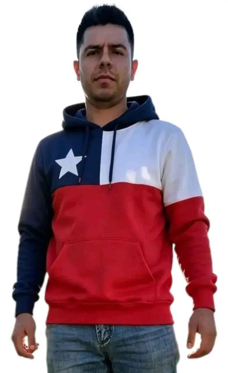 Polerón con diseño de bandera chilena