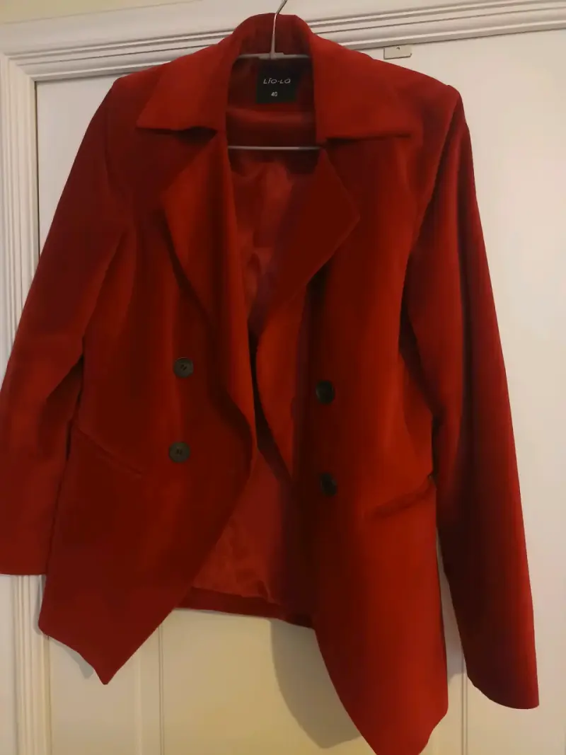 Blazer rojo elegante para mujer talla 40 - 1