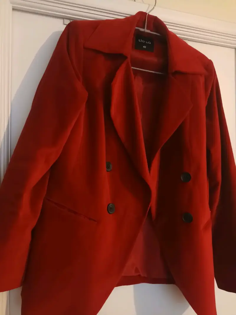Blazer rojo elegante para mujer talla 40 - 2