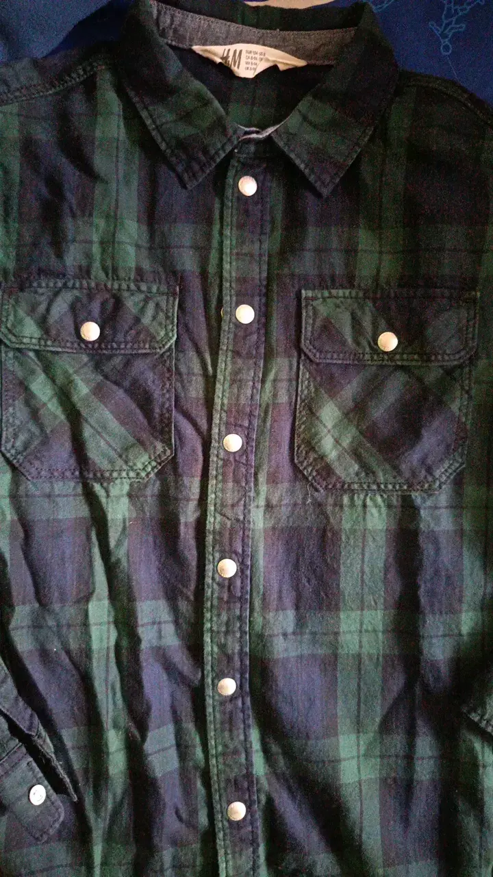 Camisa de franela a cuadros verde y azul T8 - 2