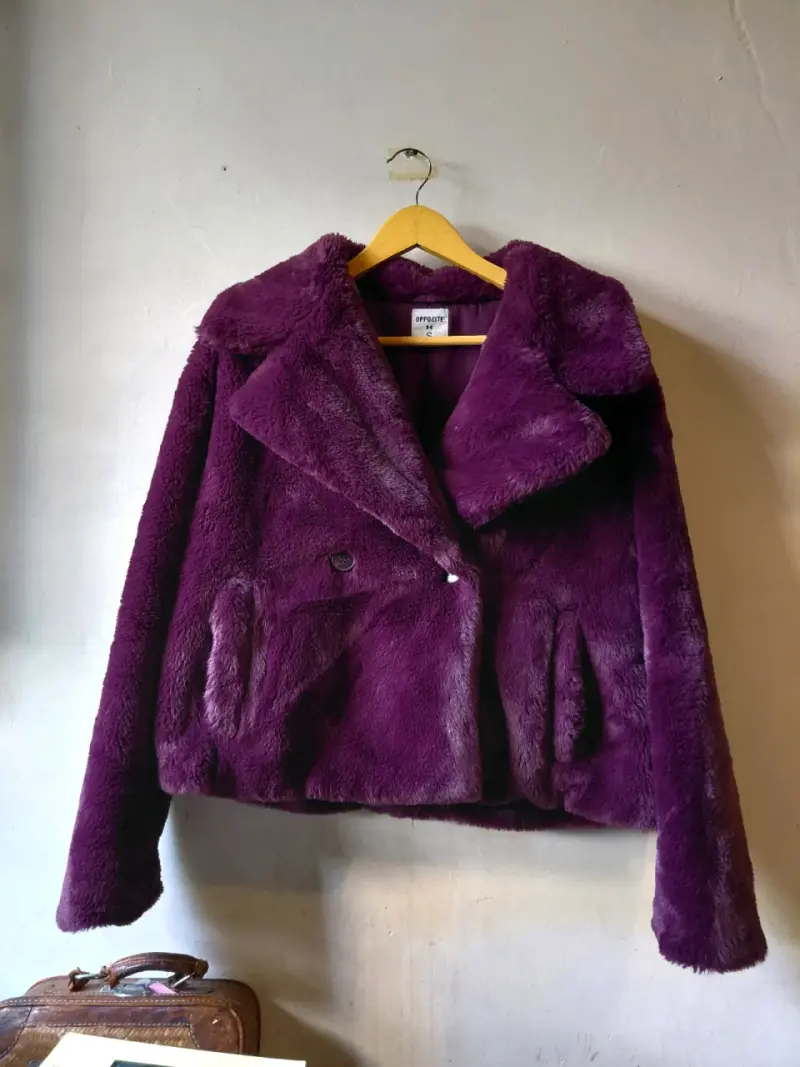 Chaqueta de piel sintética burdeo Opposite - 1