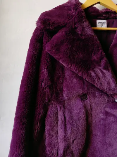 Chaqueta de piel sintética burdeo Opposite - miniatura 2