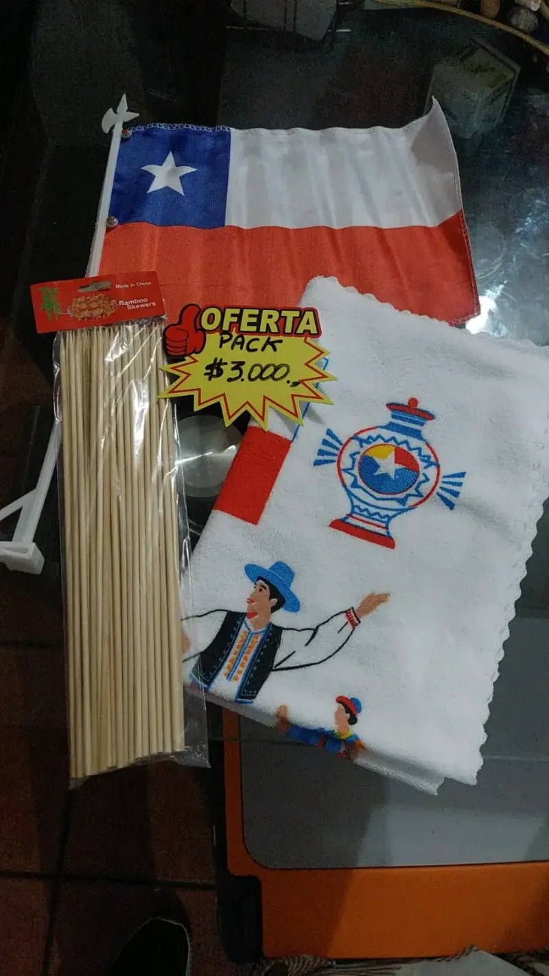 Pack Fiesta Chilena con Bandera y Pinchos