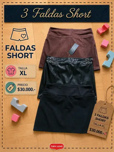 Conjunto de 3 faldas short talla XL - miniatura 1