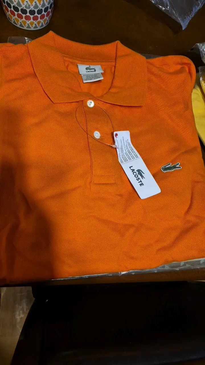 Polera Polo Lacoste Naranja Hombre