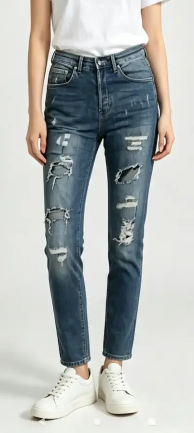 Jeans de Mujer Rasgados Azul - miniatura 1