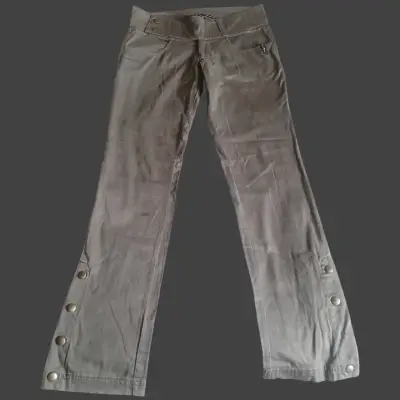 Pantalones cargo verde oliva con botones - miniatura 1