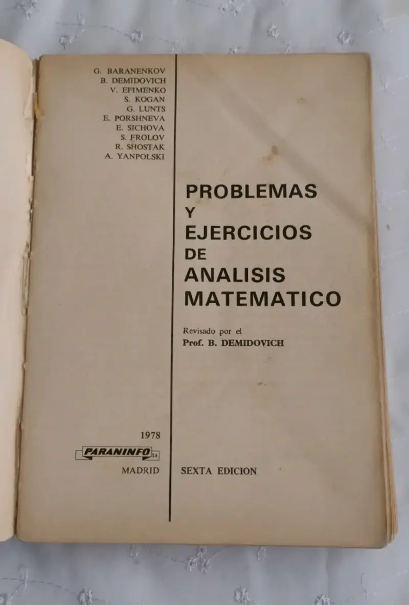 Libro Problemas y Ejercicios de Análisis Matemático B. Demidovich - 3