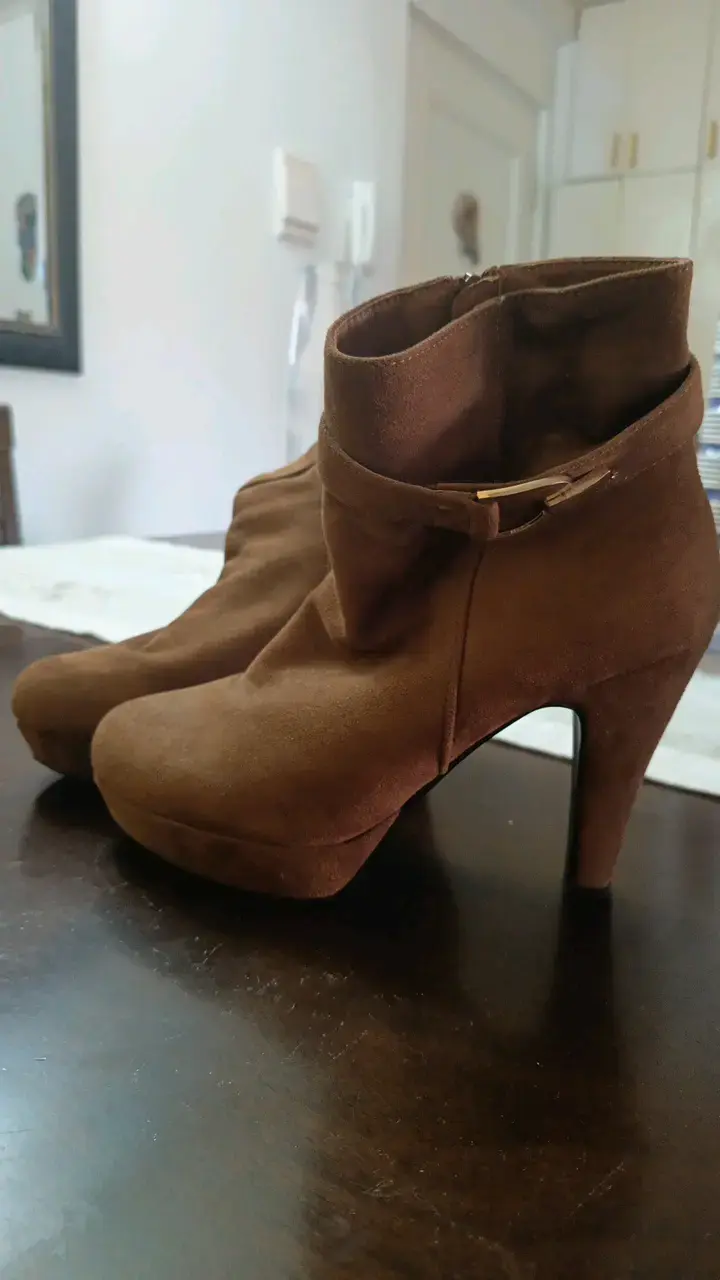 Botines de tacón alto marrones para mujer - 1