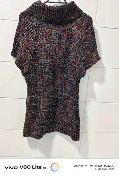 Suéter de punto multicolor con cuello alto - miniatura 1