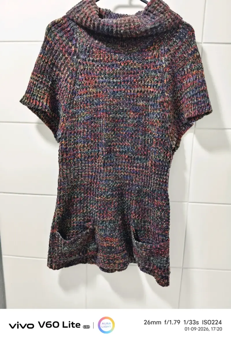 Suéter de punto multicolor con cuello alto - 2