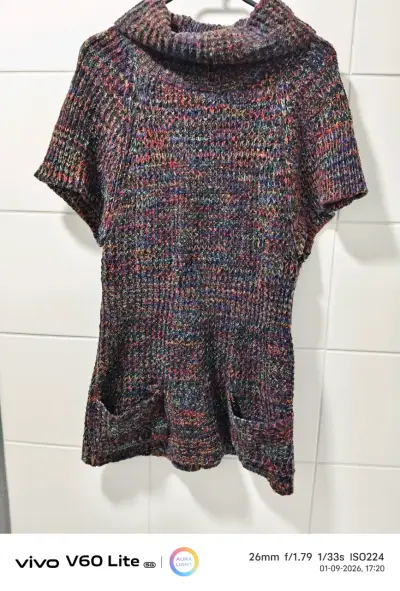 Suéter de punto multicolor con cuello alto - miniatura 2