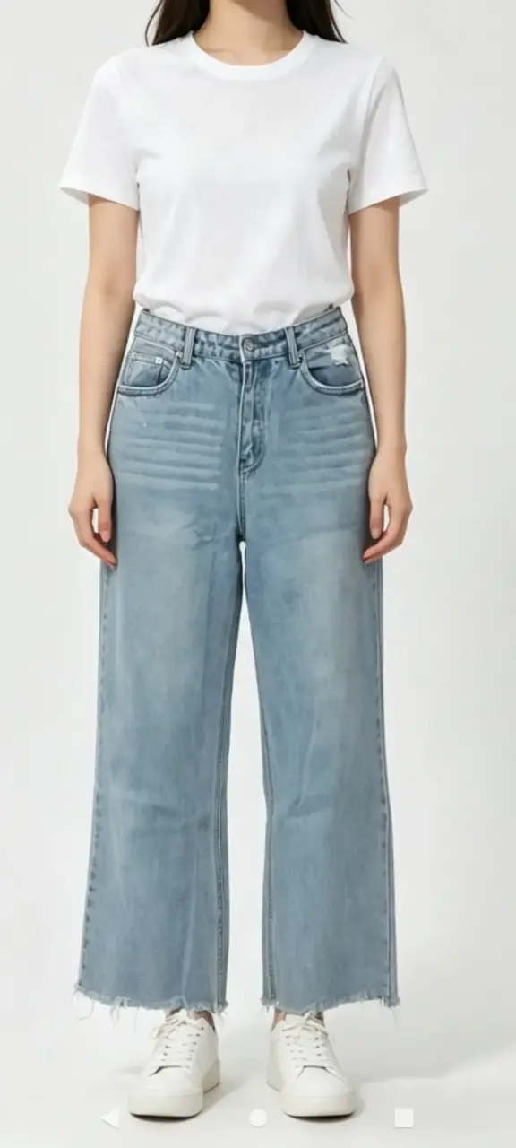 Jeans anchos de mezclilla azul claro Nicopoly - 1