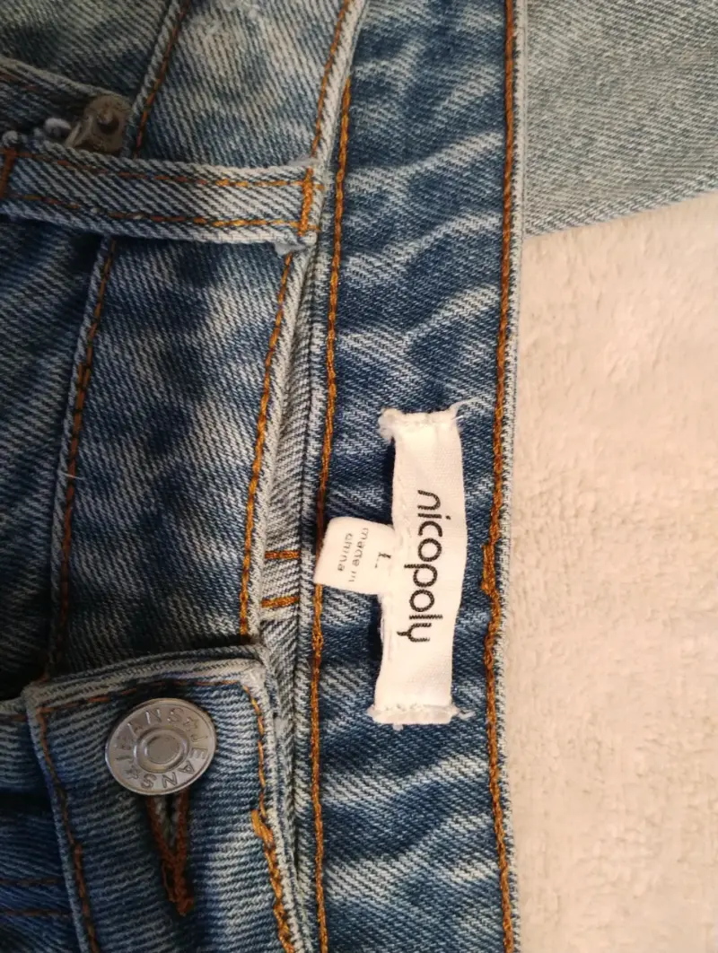 Jeans anchos de mezclilla azul claro Nicopoly - 4