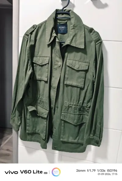 Chaqueta verde militar Issimo con bolsillos - miniatura 4