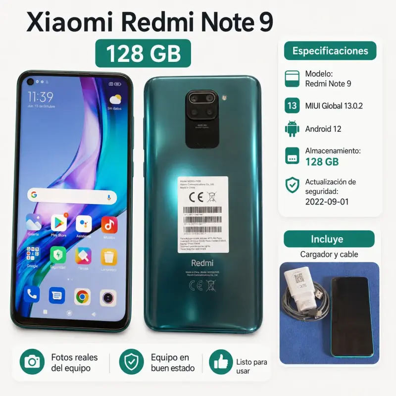 Xiaomi Redmi Note 9 – 128 GB / 4 GB en buen estado - 1
