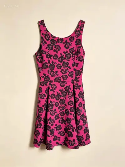Vestido sin mangas floral rosa y negro Aqua - miniatura 2