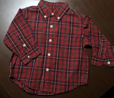 Camisa de niño a cuadros Ralph Lauren 9M - miniatura 1