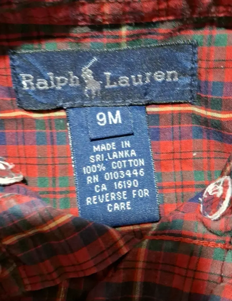 Camisa de niño a cuadros Ralph Lauren 9M - 3