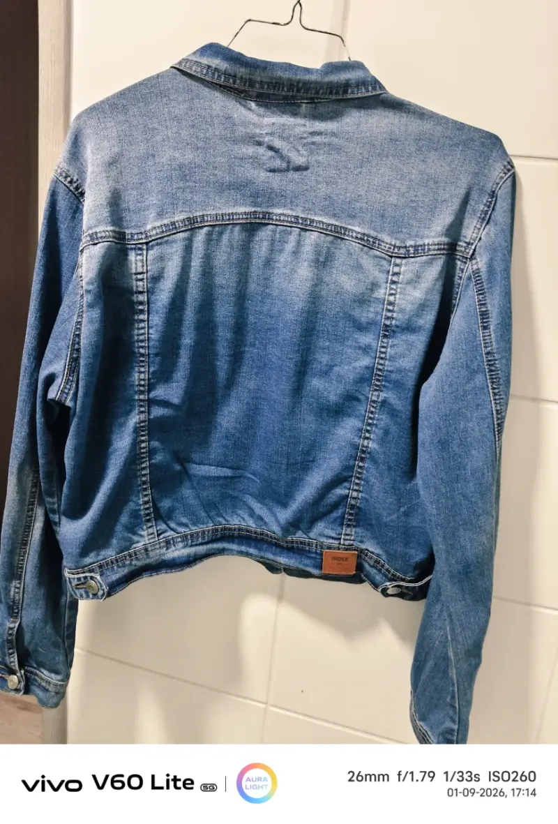 Chaqueta de mezclilla azul para mujer - 2