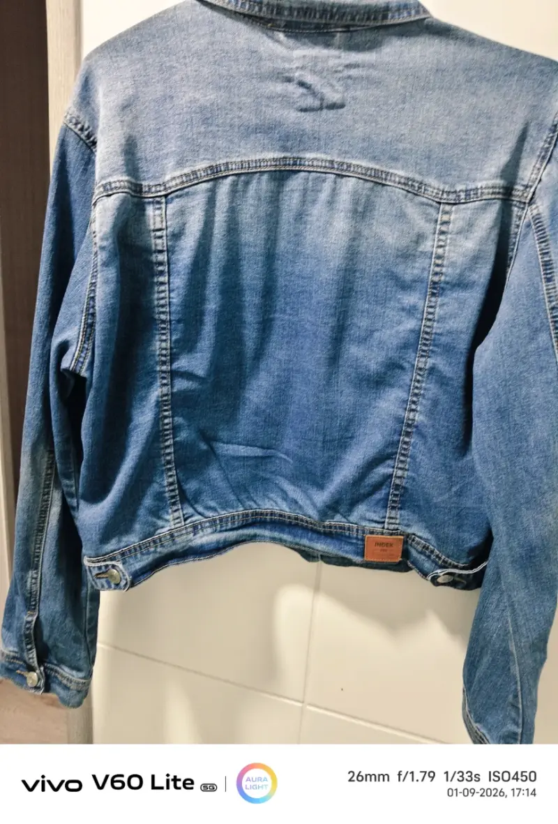 Chaqueta de mezclilla azul para mujer - 3