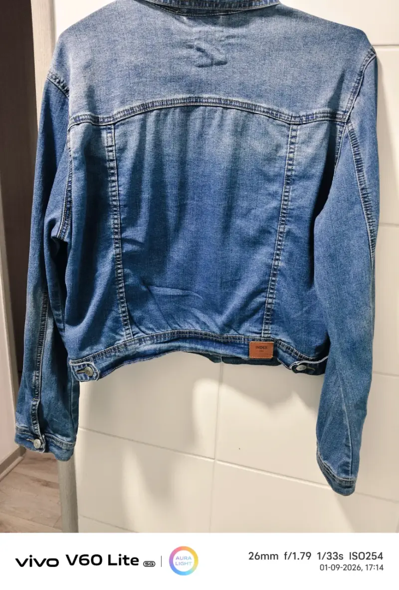 Chaqueta de mezclilla azul para mujer - 4