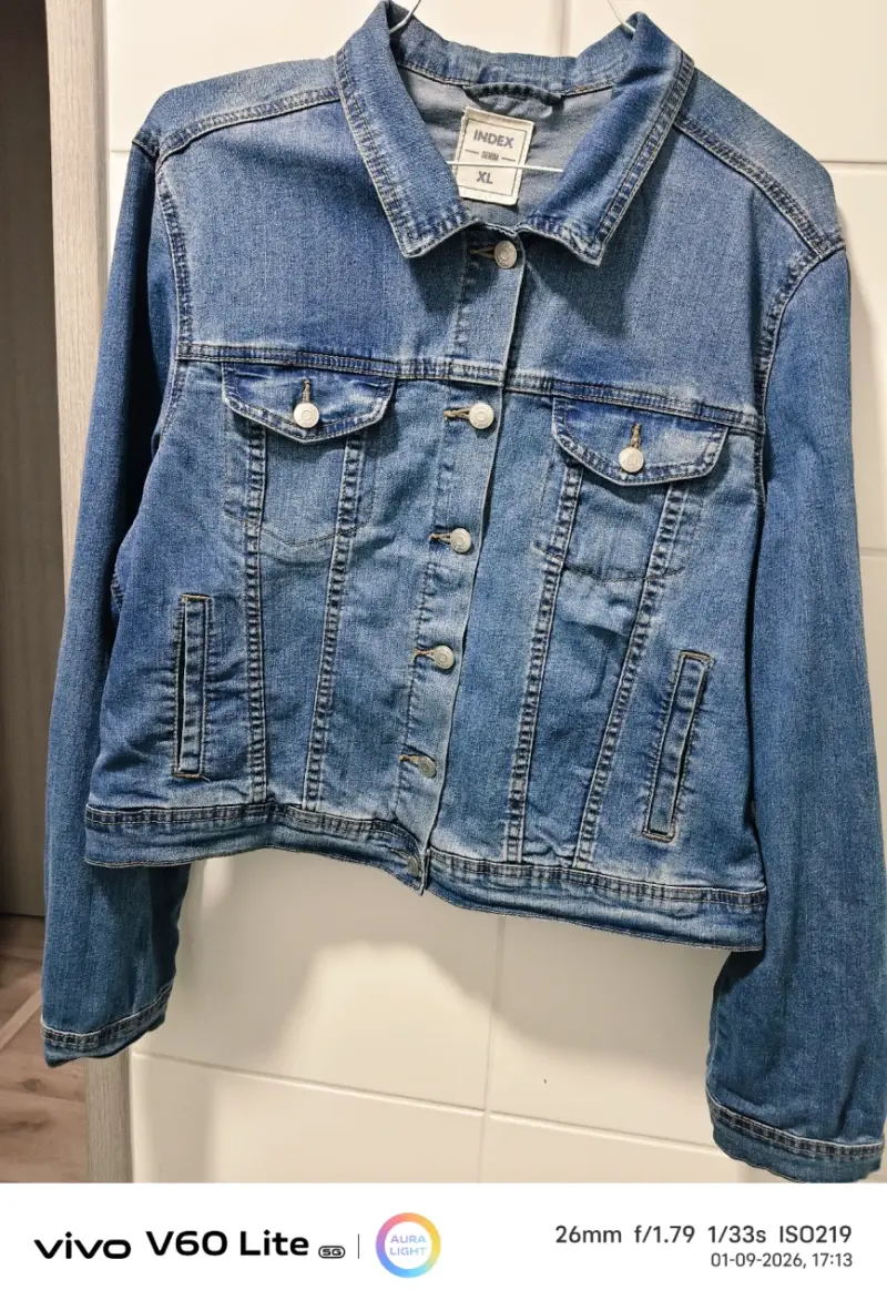 Chaqueta de mezclilla azul para mujer - 5