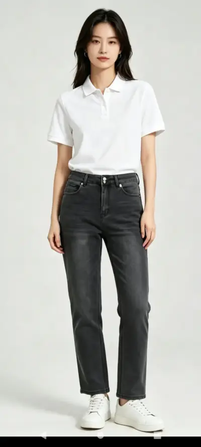 Jeans negros de mujer estilo casual - miniatura 1