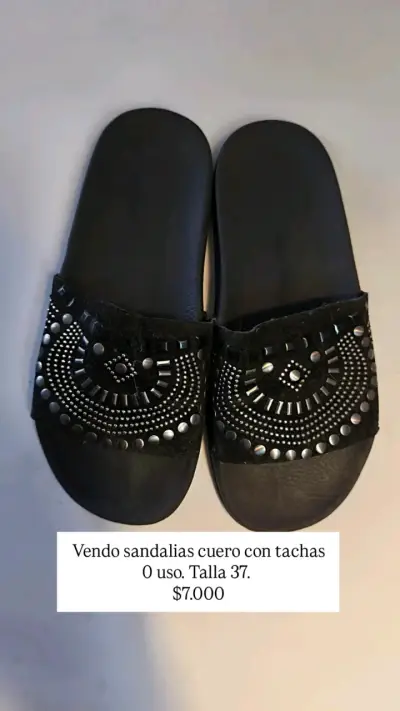 Sandalias de cuero con tachas talla 37 nuevas - miniatura 1