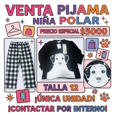 Pijama de algodón para niña talla 8 - miniatura 4