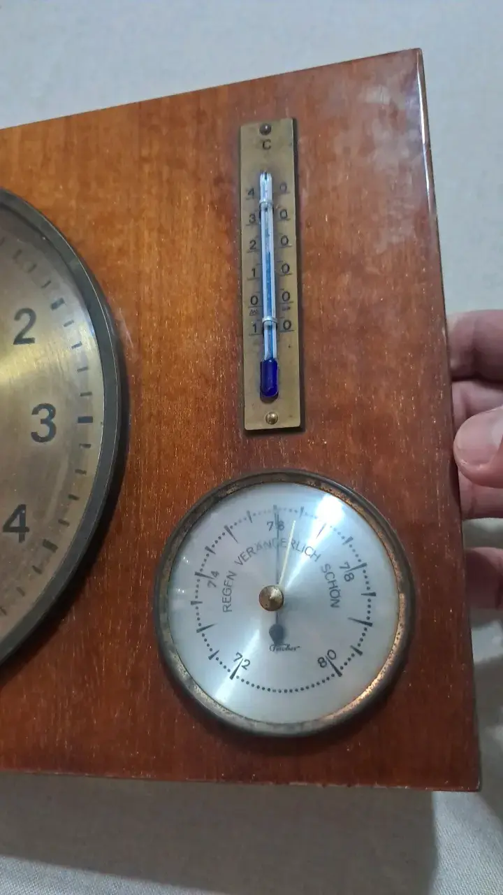Reloj de pared vintage con termómetro y barómetro - 3