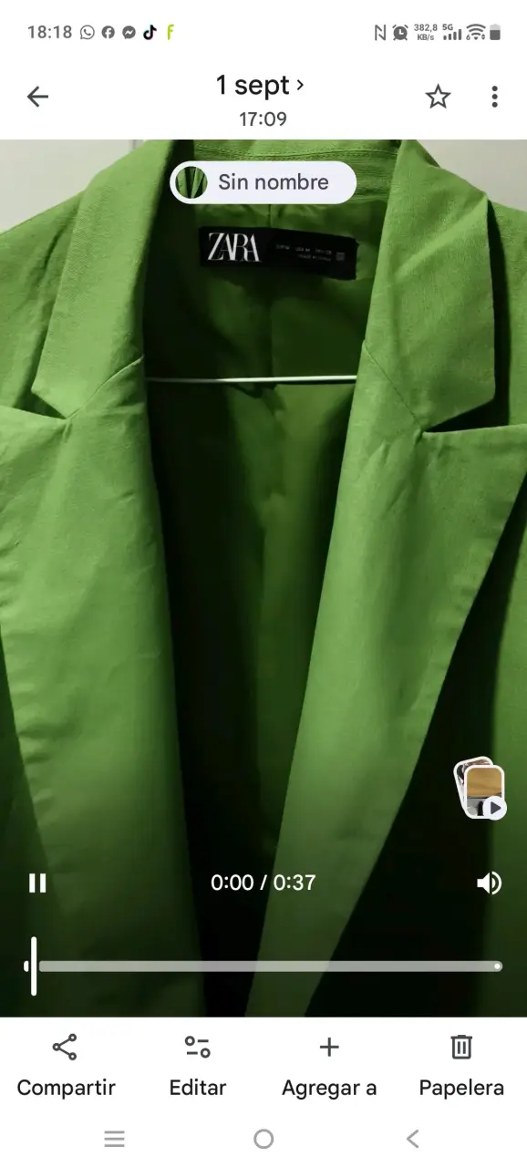 Blazer verde elegante Zara para mujer - 6