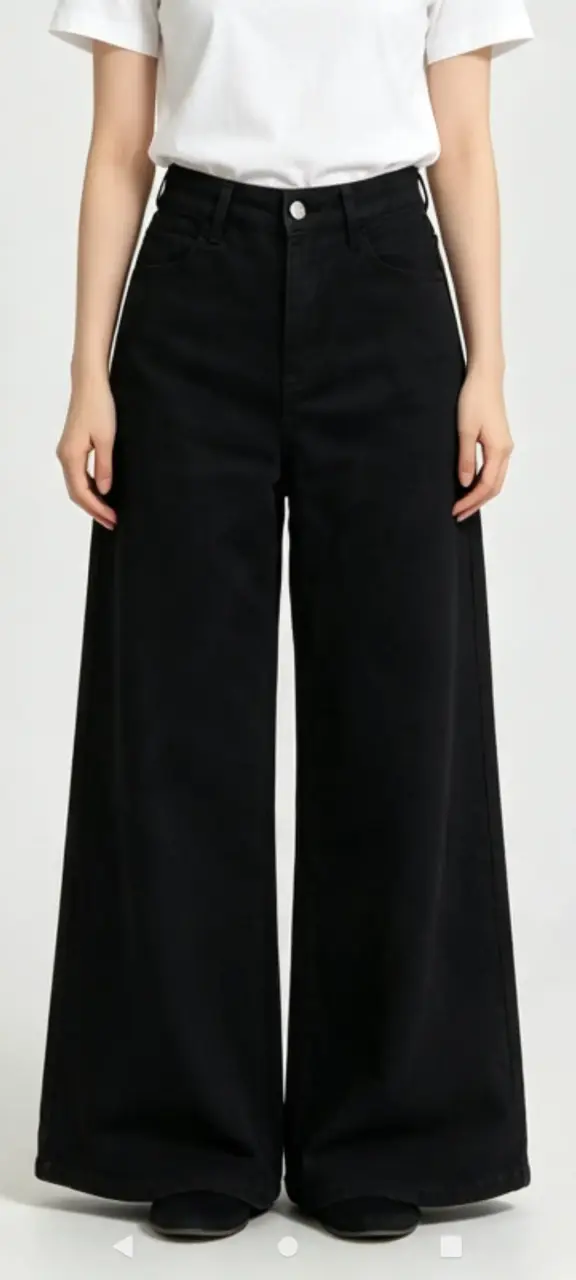 Pantalones anchos negros de mujer talla 30 - 1