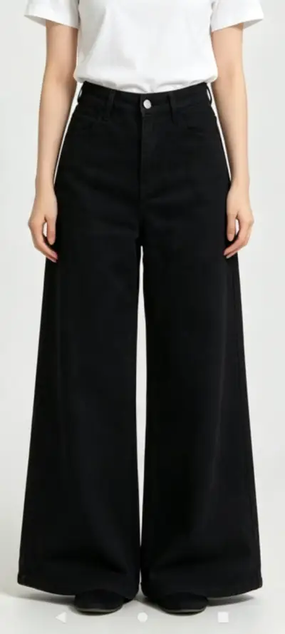 Pantalones anchos negros de mujer talla 30 - miniatura 1