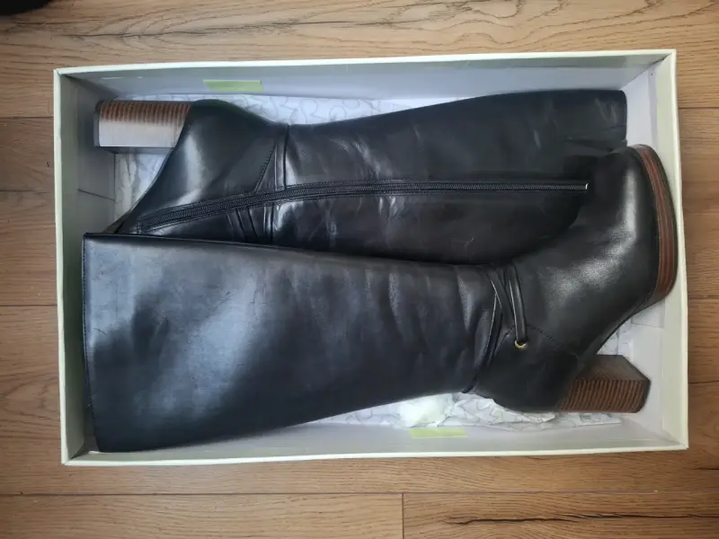 Botas Gacel de cuero negras con taco alto - 1