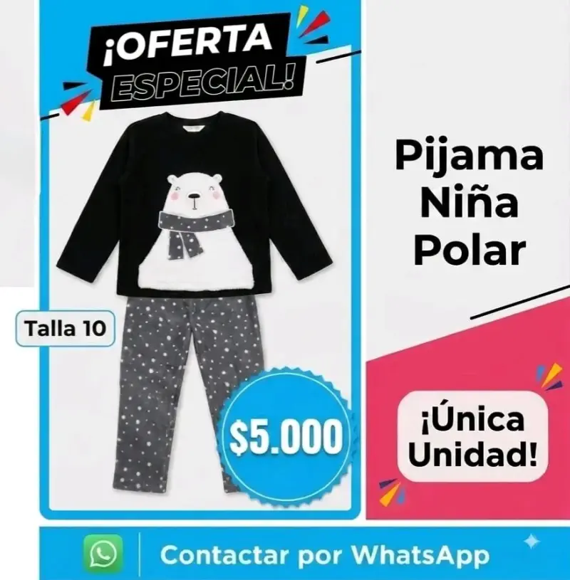 Pijama niña o niño Algodón Talla 10 Oferta