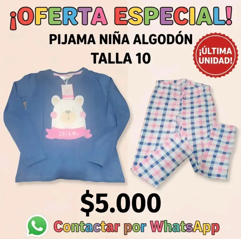 Pijama niña o niño Algodón Talla 10 Oferta - 3