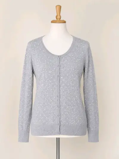 Chaleco gris con puntos blancos para mujer - miniatura 1