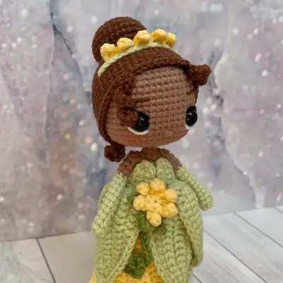 Muñeca Amigurumi Princesa Tiana - miniatura 2
