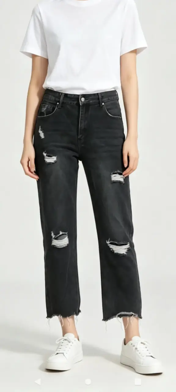 Jeans negros desgastados - 1
