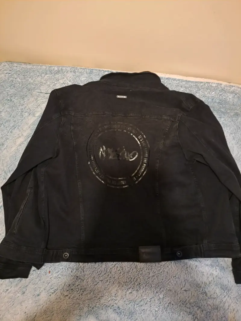 Chaqueta de mezclilla negra para hombre - 2