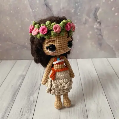 Muñeca Amigurumi princesa Moana - miniatura 1