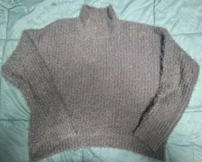 Suéter de lana gris medii cuello - miniatura 1