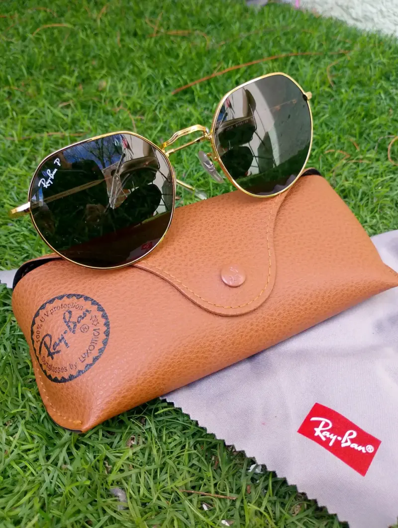Gafas de sol Ray-Ban redondas doradas - 6