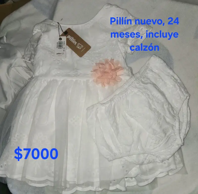 Vestido blanco para bebé Pillin 24 meses
