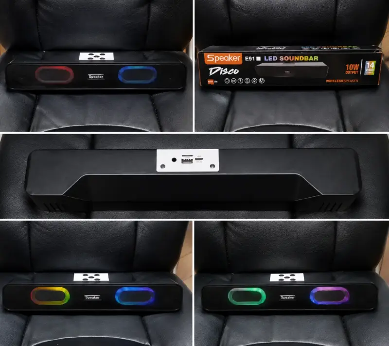 Barra de Sonido LED RGB E91 10W 38cm | Speaker Dis