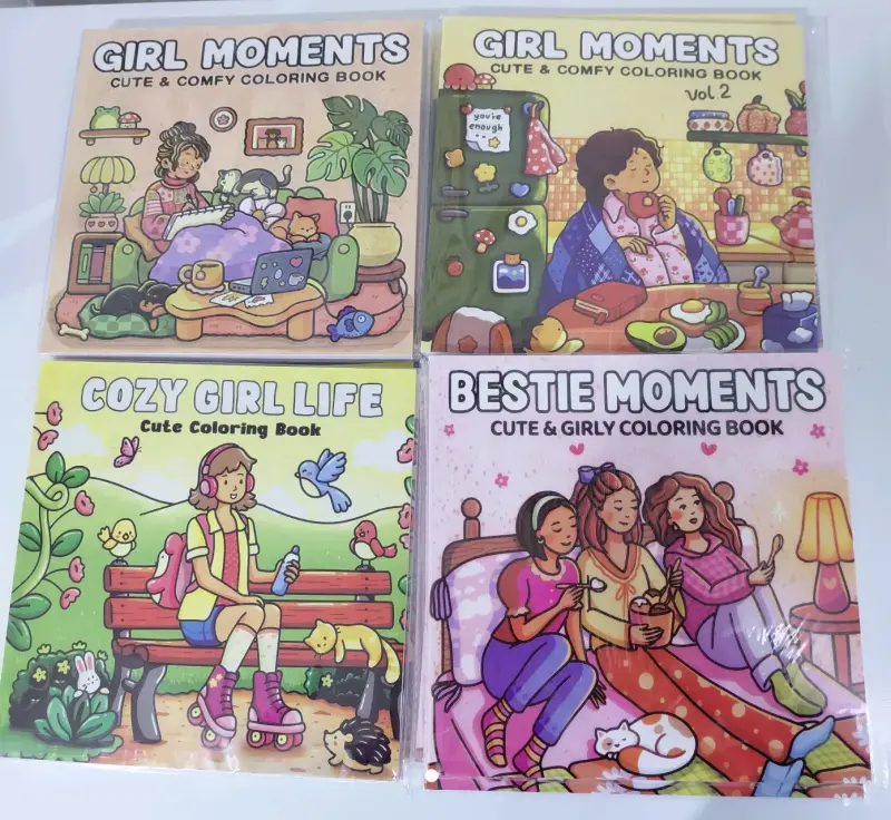 Pack 4 libros Colorear Cute Girl Moments - 1